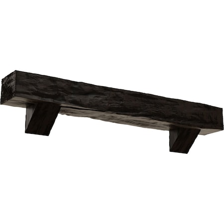 Kit W/ Breckinridge Corbels, Premium Walnut, 6H  X 6D X 48W Riverwood Faux Wood Fireplace ManteL